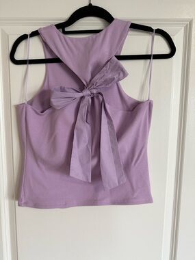 English Factory Lavender Bow-Back Racerback Tank Top